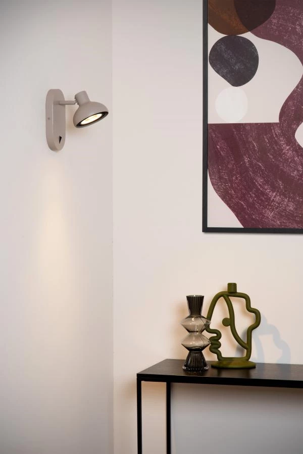Lucide SENSAS - Lámpara de cabecera / Lámpara de pared - 1xGU10 (ES111) - Beige - ambiente 1